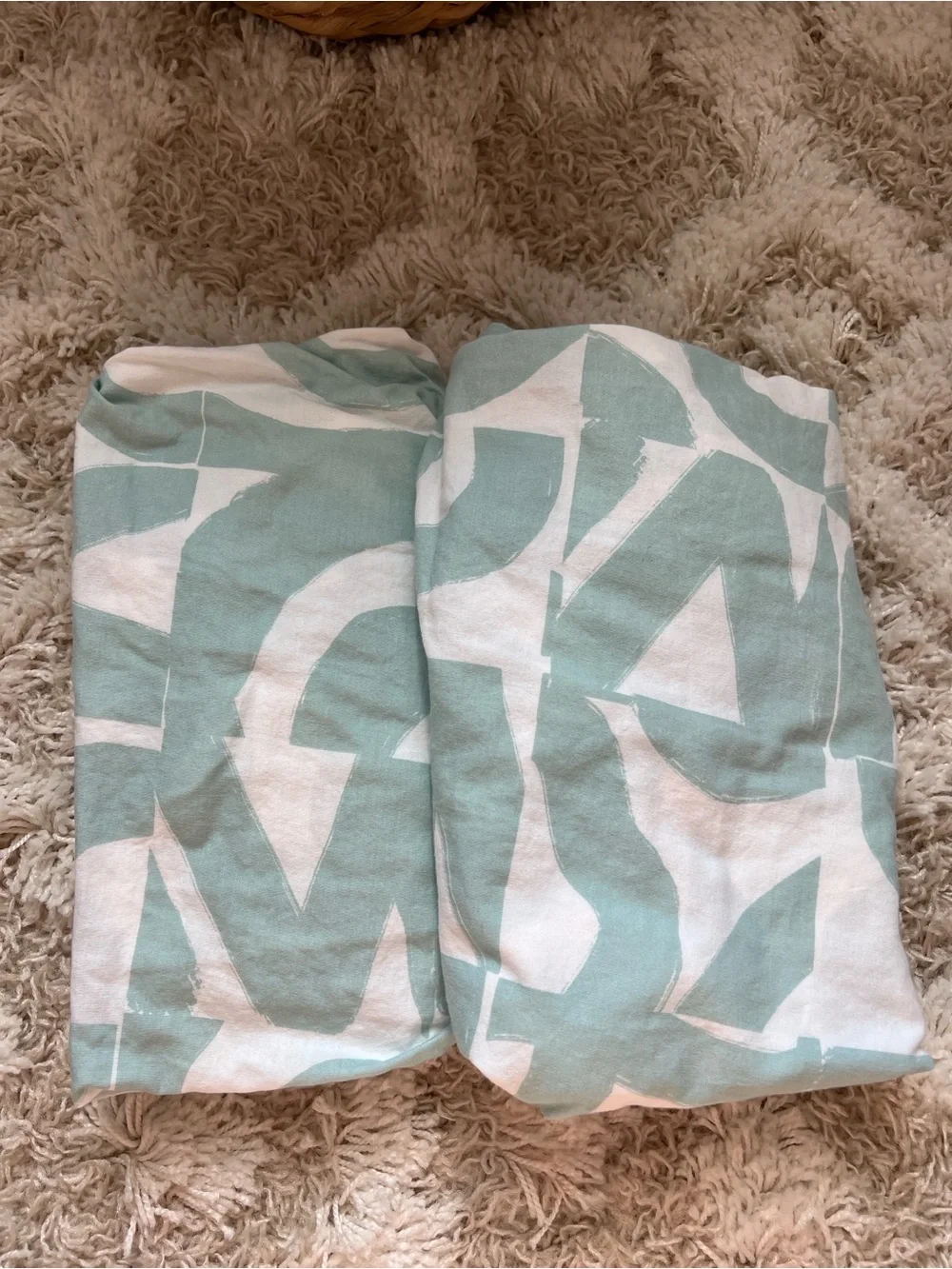 Cloud Island Mint and White Baby crib sheet